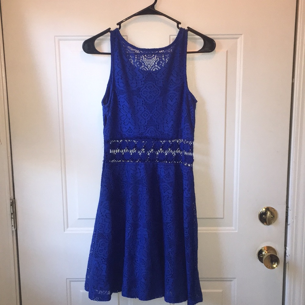 Blue crochet dress